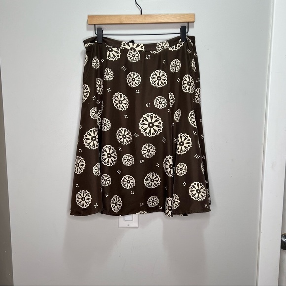 Jacob Brown Silk Skirt Geometric Print Lightweight Size 9/10 - Picture 7 of 10